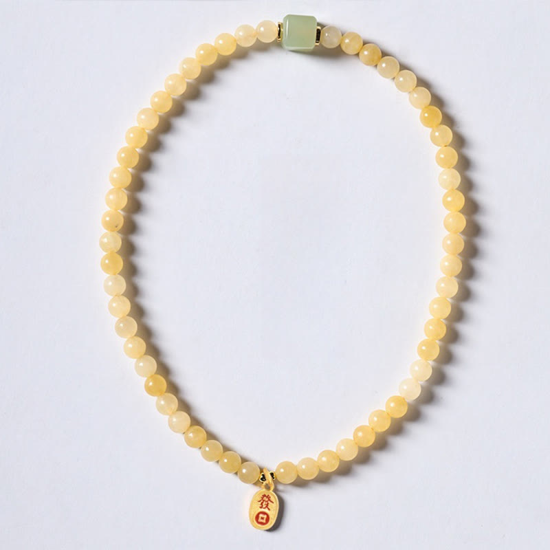 6 mm Topas-Jade-Würfel, Doppelkreis, Reichtumsarmband