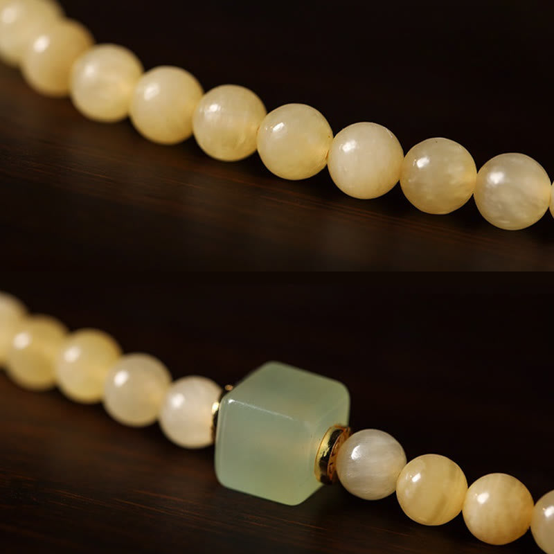 6 mm Topas-Jade-Würfel, Doppelkreis, Reichtumsarmband