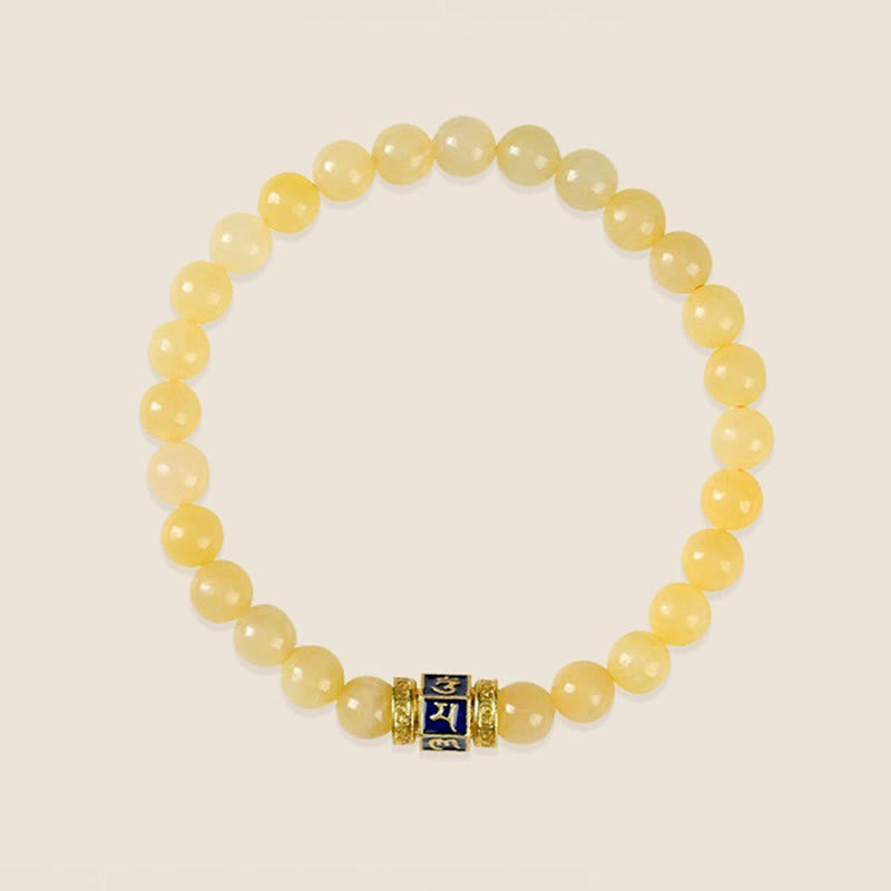 6 mm Topas Om Mani Padme Hum Armband