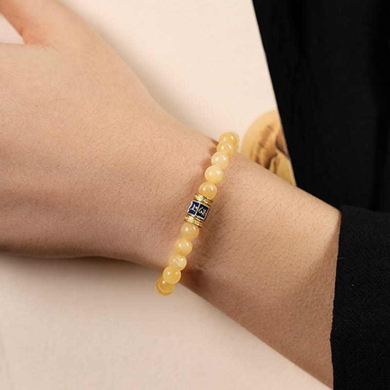6 mm Topas Om Mani Padme Hum Armband
