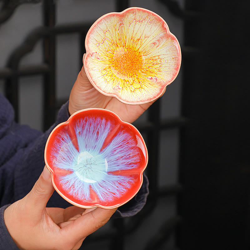 6-teiliges Jianzhan-Teetassen-Set aus Keramik mit Pflaumenblüten