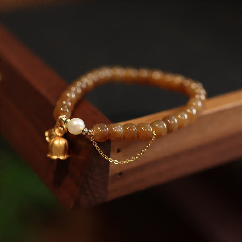 6 x 7 mm großes Hetian-Jade-Charm-Armband für Wohlstand und Überfluss