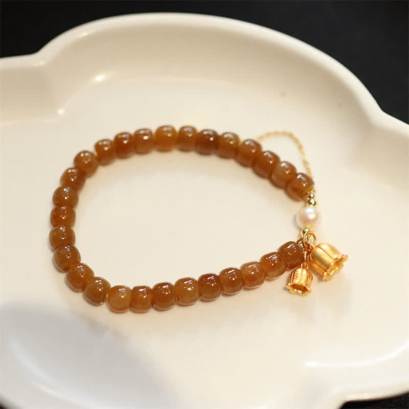 6 x 7 mm großes Hetian-Jade-Charm-Armband für Wohlstand und Überfluss