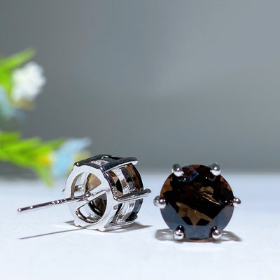 7–12 mm große Ohrstecker aus silbernem Kristall für Heilung und Gleichgewicht