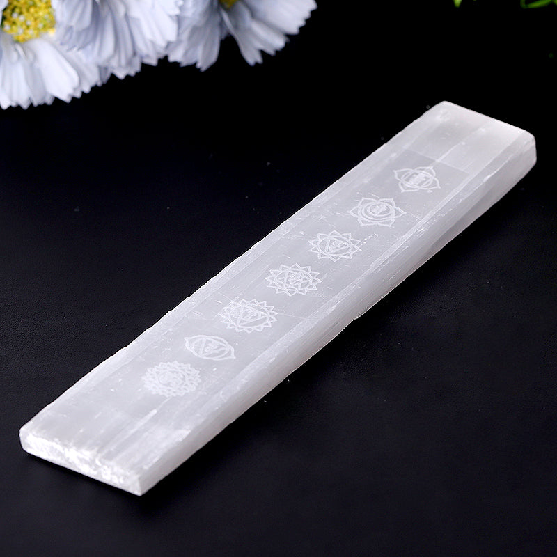 7.5 inch Selenite Chakra Wand for Meditation & Healing
