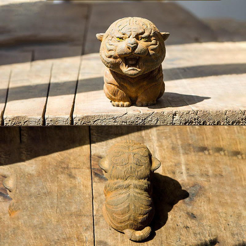 7,5 cm Mini-Statue „Roaring Tiger“ aus Eisenpulverharz