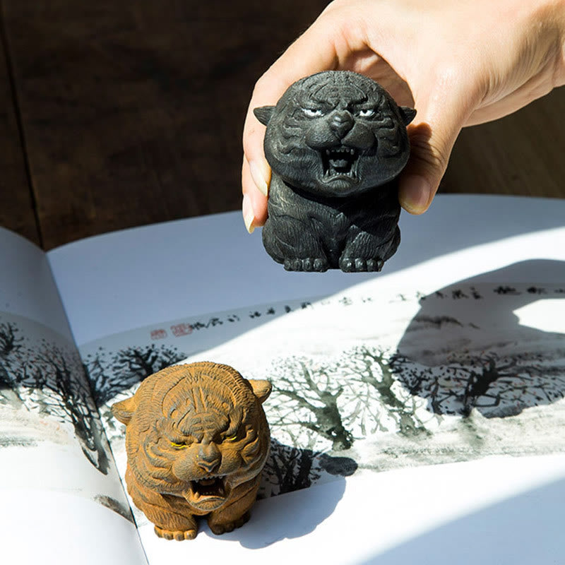 7,5 cm Mini-Statue „Roaring Tiger“ aus Eisenpulverharz