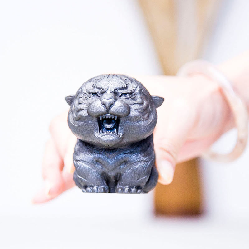 7,5 cm Mini-Statue „Roaring Tiger“ aus Eisenpulverharz