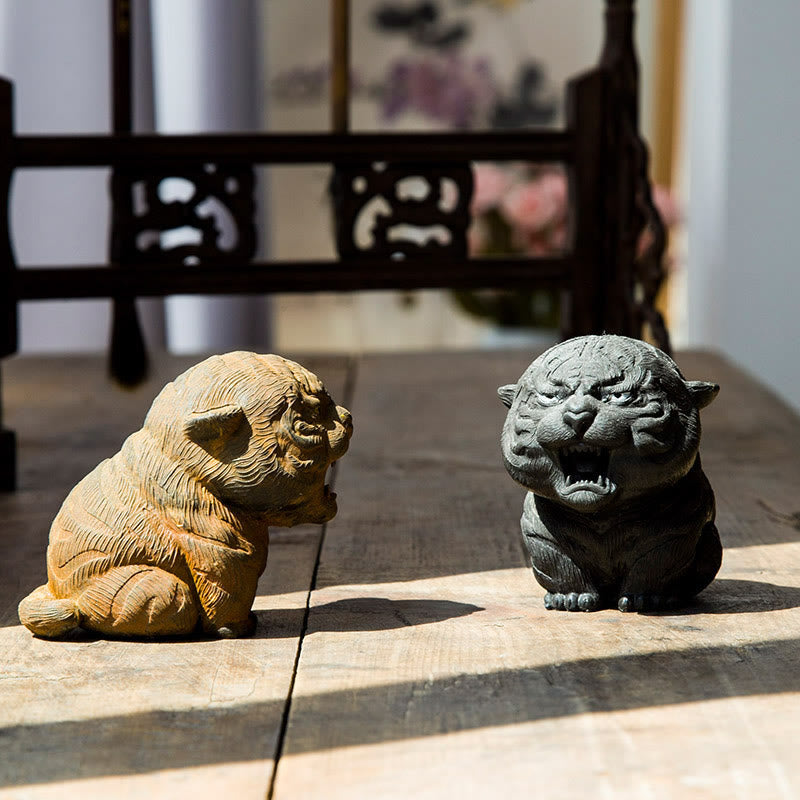 7,5 cm Mini-Statue „Roaring Tiger“ aus Eisenpulverharz