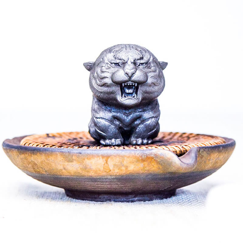 7,5 cm Mini-Statue „Roaring Tiger“ aus Eisenpulverharz