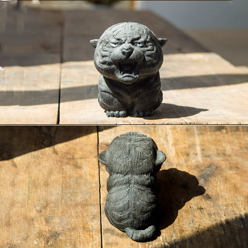 7,5 cm Mini-Statue „Roaring Tiger“ aus Eisenpulverharz