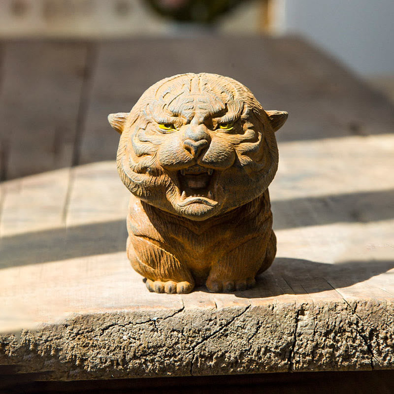 7,5 cm Mini-Statue „Roaring Tiger“ aus Eisenpulverharz