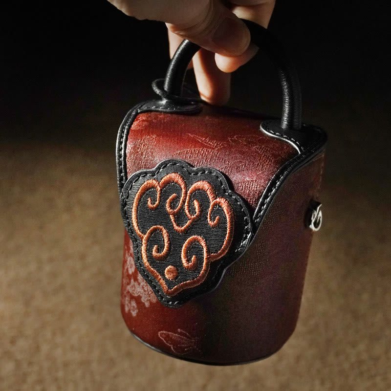 7,5 cm große Xiangyunsha-Umhängetasche aus Seide mit glückverheißenden Wolken