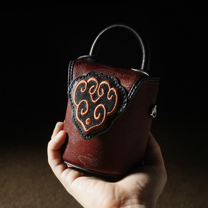 7,5 cm große Xiangyunsha-Umhängetasche aus Seide mit glückverheißenden Wolken