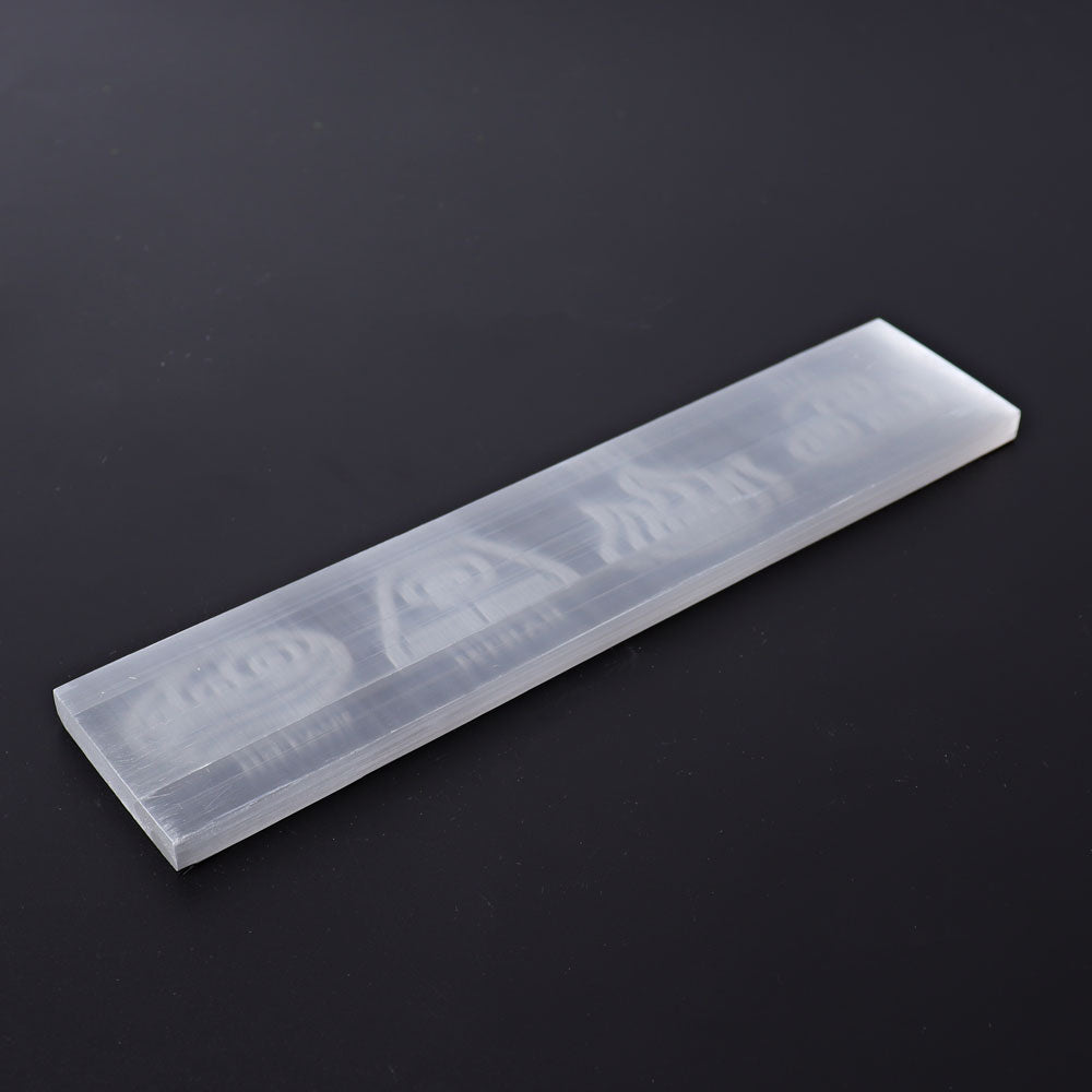7.7 inch Selenite Crystal Wand with Printed Elements
