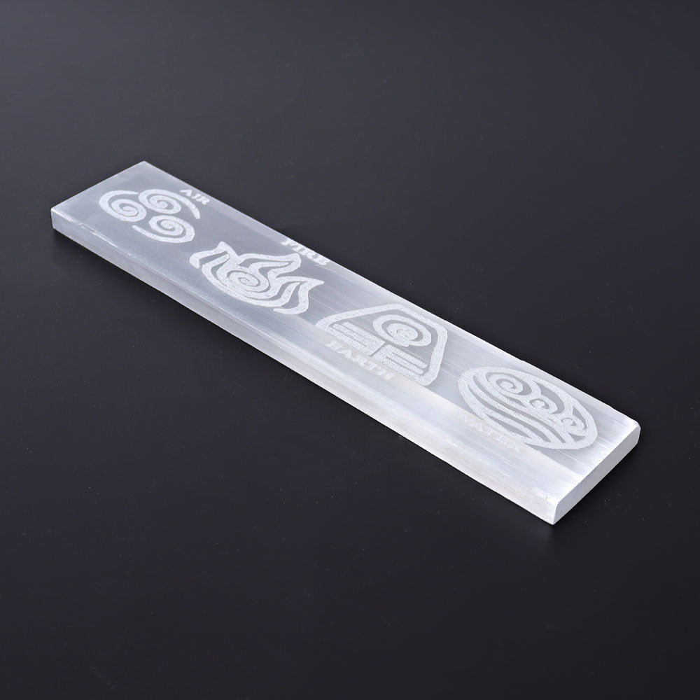 7.7 inch Selenite Crystal Wand with Printed Elements