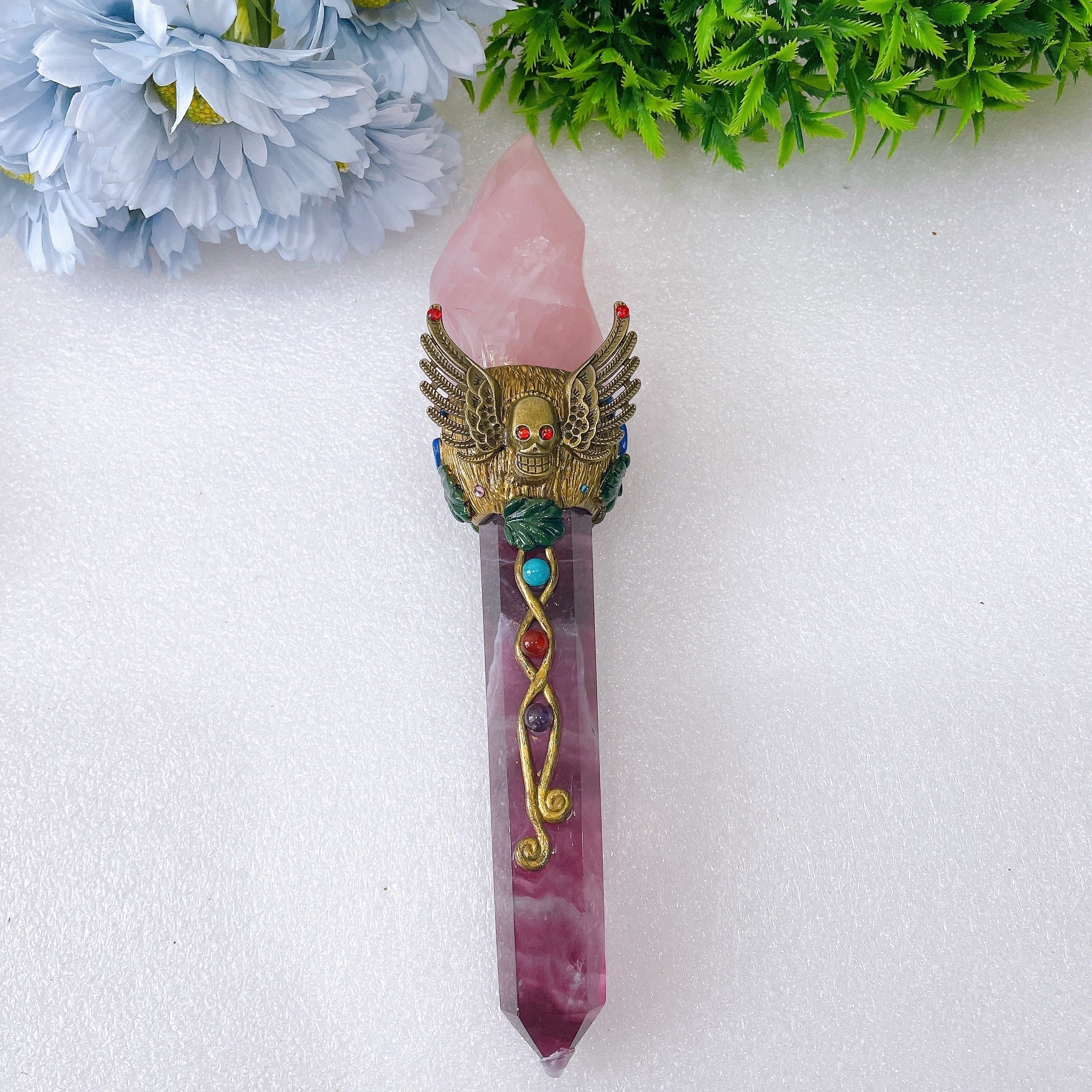 7-9 inch Fluorite Crystal Wand for Healing & Meditation