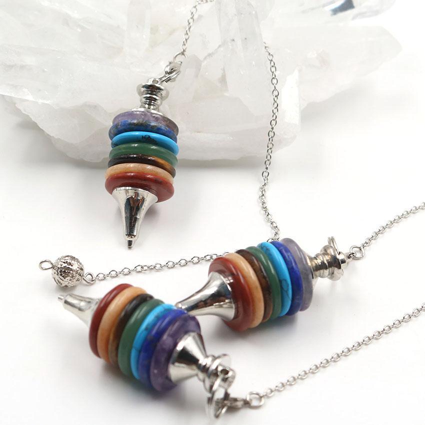 7 Chakra Crystal Cairn Stone Pendulum