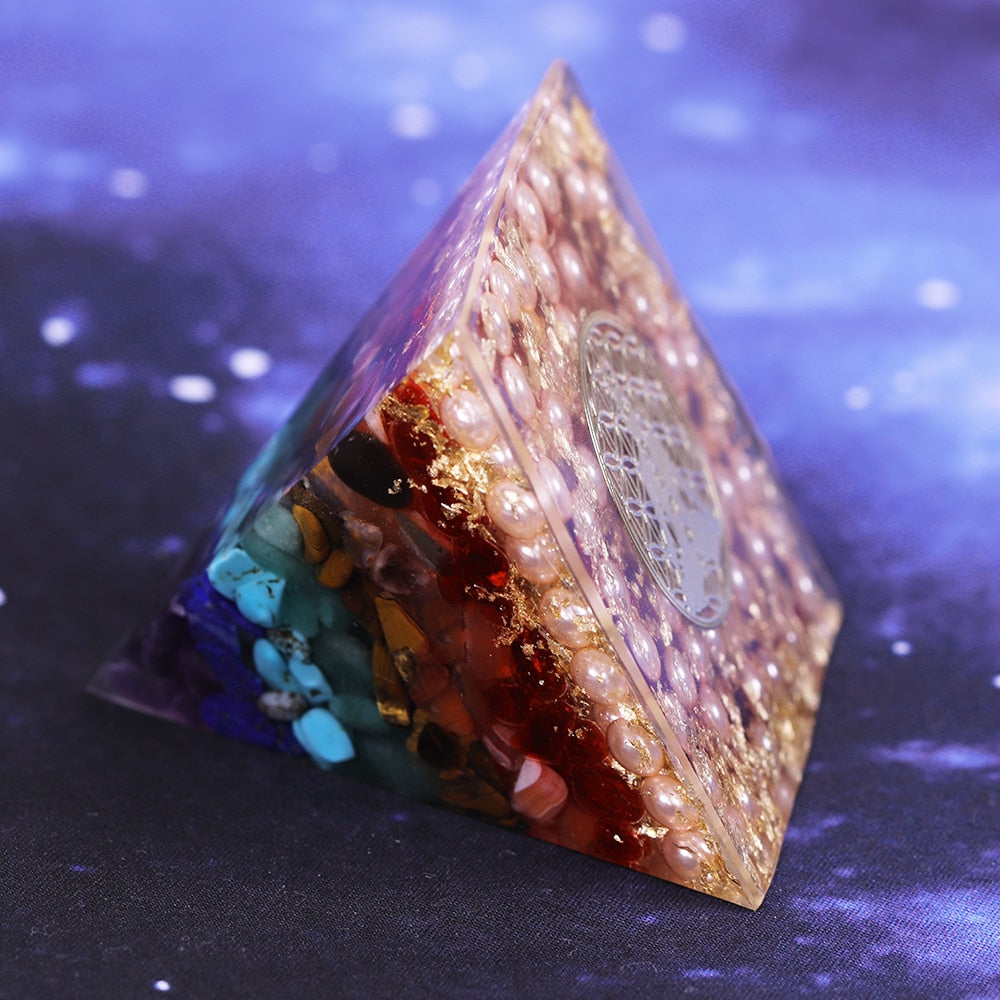 7 Chakra-Heilungs-Orgonitpyramide
