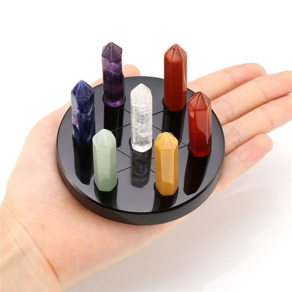 7 Chakra Reiki sechseckige Kristallstäbe