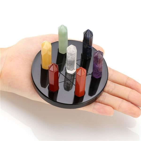 7 Chakra Reiki sechseckige Kristallstäbe