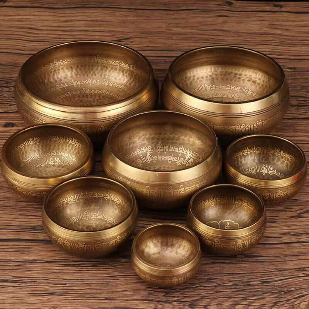 7 Chakra Tibetan Singing Bowl Set with Cushion & Stick - Singing Bowl - On sale