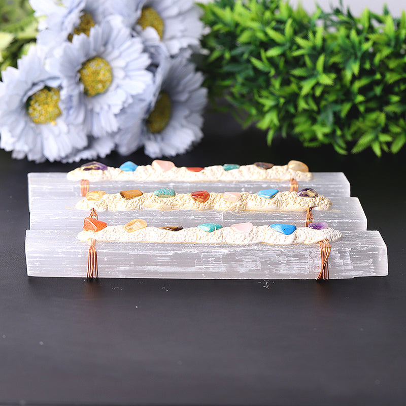 7 inch Selenite Chakra Stone Healing Wand for Meditation