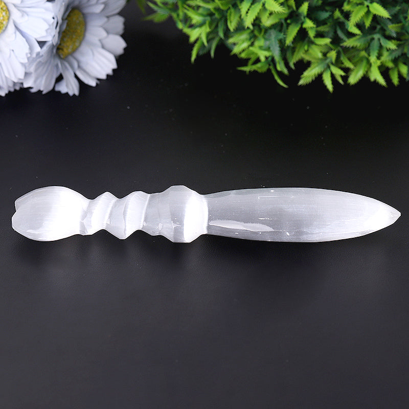 7 Inch Selenite Crystal Dagger for Meditation & Healing
