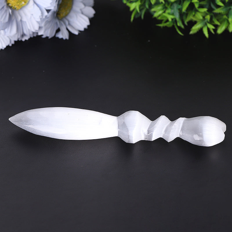 7 Inch Selenite Crystal Dagger for Meditation & Healing