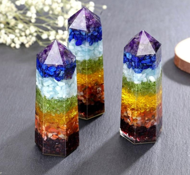 7 Schichten heilender Chakra-Kristallturm