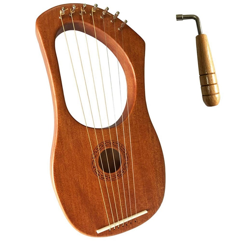 7-saitiges Mahagoni-Lyrharfeninstrument