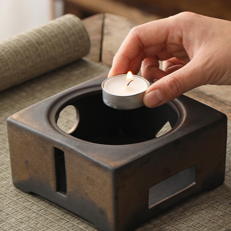 700 ml Retro-Teekanne aus brauner Keramik mit Sockel für Gongfu