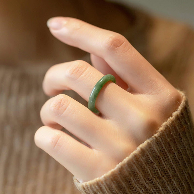 Natürlicher Jade-Ring für Wohlstand und Fülle | Größen 16–21 mm