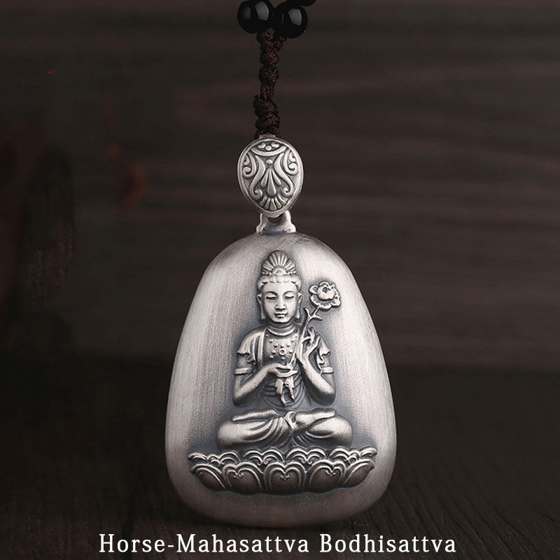 999 Sterling Silver Chinese Zodiac Protection Pendant Necklace