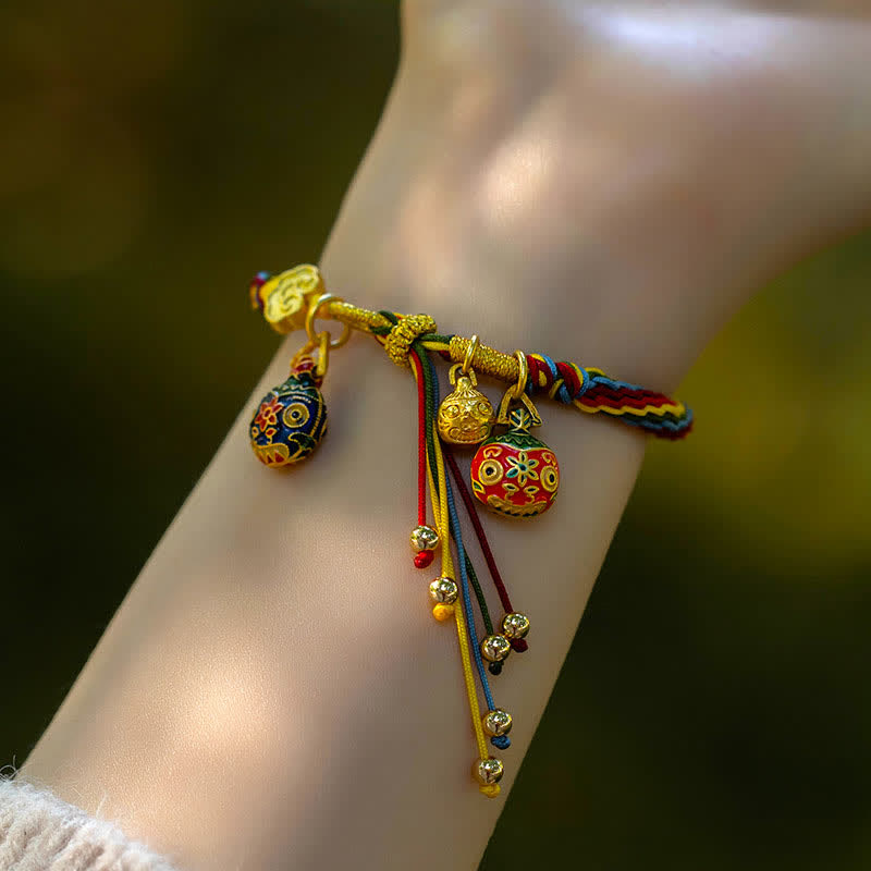 Gold Swallowing Beast Reincarnation Knot Red String Bracelet