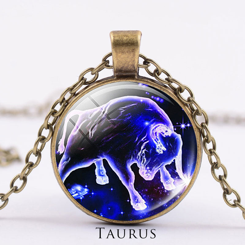 Titanium Steel Zodiac Necklace | 12 Constellations Protection