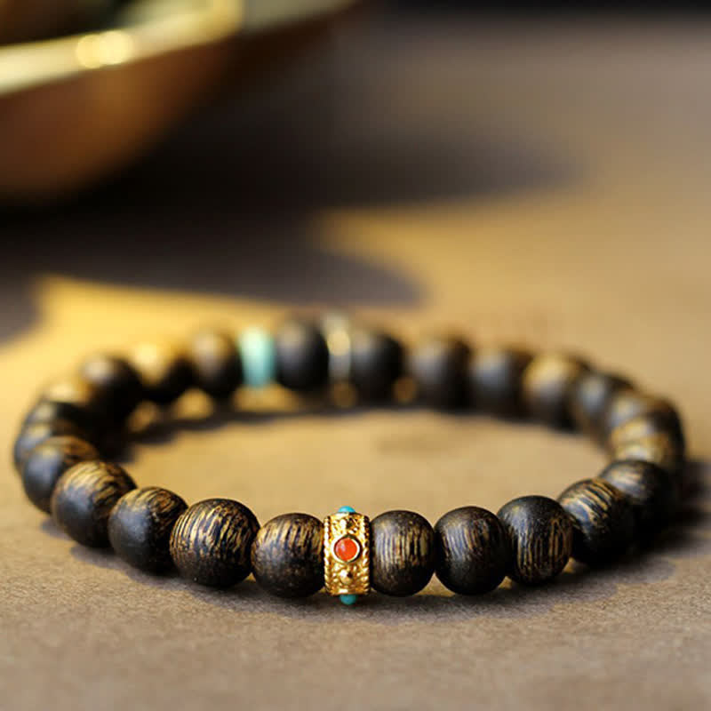 8mm Agarwood Turquoise Balance Strength Bracelet