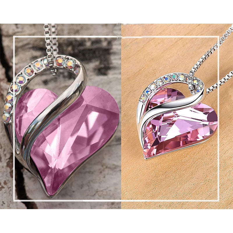 Halskette mit Geburtsstein-Anhänger „Love Heart“ und heilender Energie