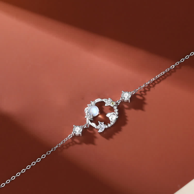 925 Sterling Silver Year of the Rabbit Moonstone Necklace