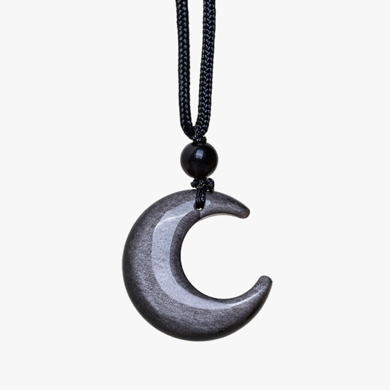 Silver Sheen Obsidian Yin Yang Pendant Necklace for Couples