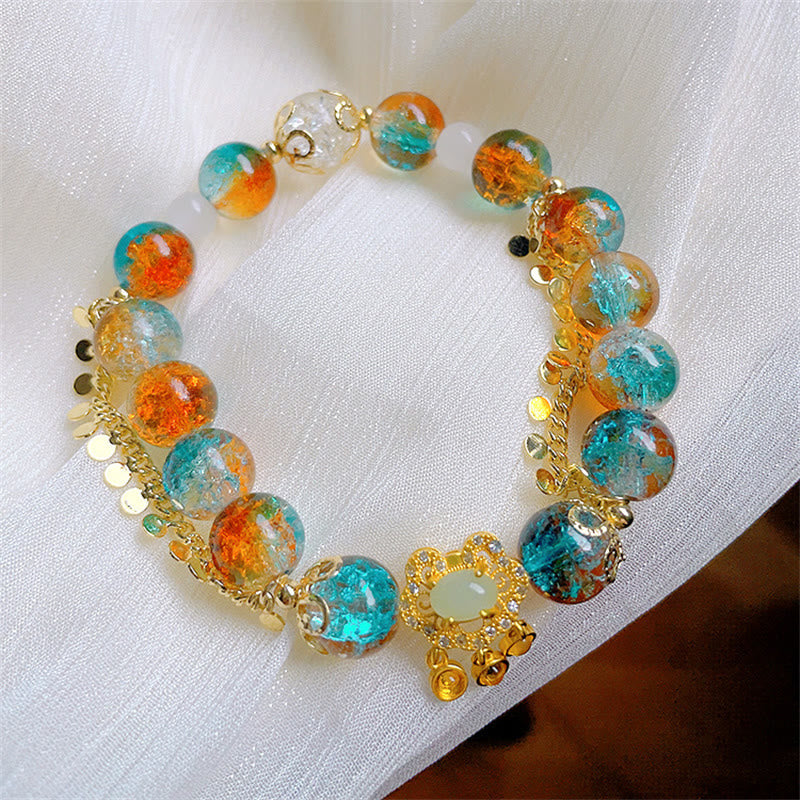 Colorful Liuli Glass Bead Spiritual Protection Bracelet