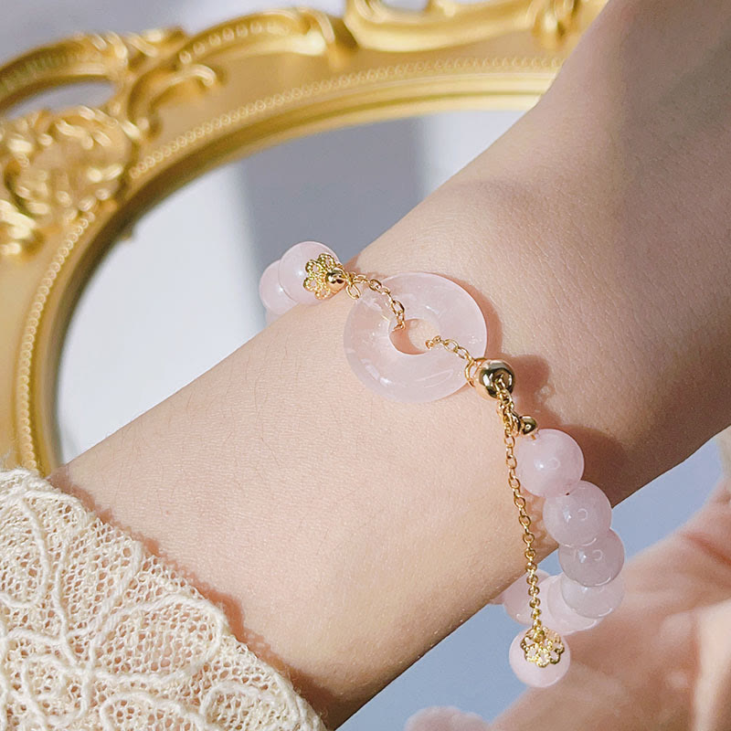 Pink Crystal Peace Buckle Love Bracelet for Inner Tranquility