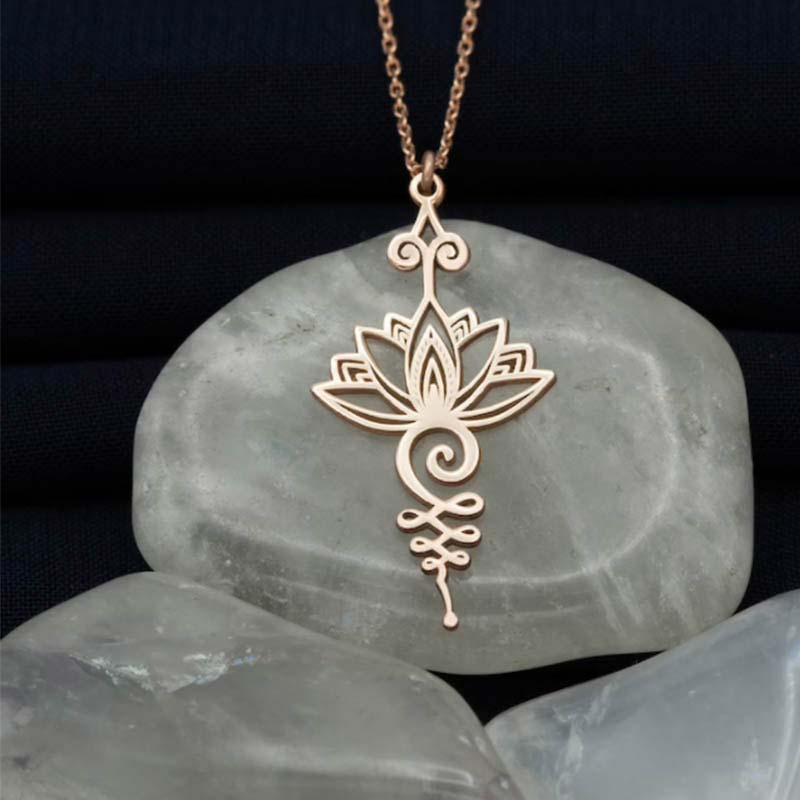 Titanium Lotus Pendant Necklace | Enlightenment & Luck