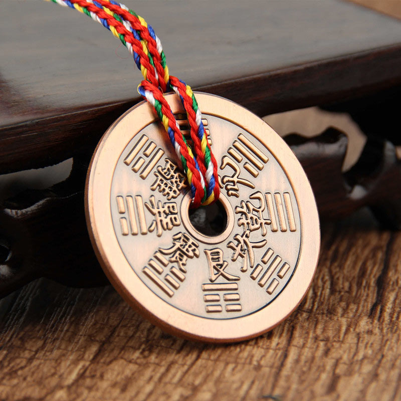 Copper Yin Yang Pendant for Balance and Protection 3.5cm