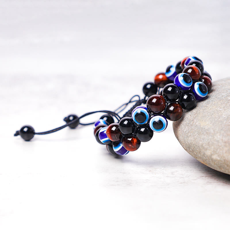 Tiger Eye Evil Eye Protection Bracelet 8mm Beads Classic