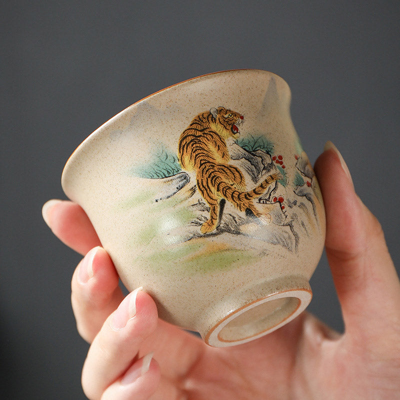 12 Chinese Zodiac Ceramic Teacup | 130ml Kung Fu Tea Cup