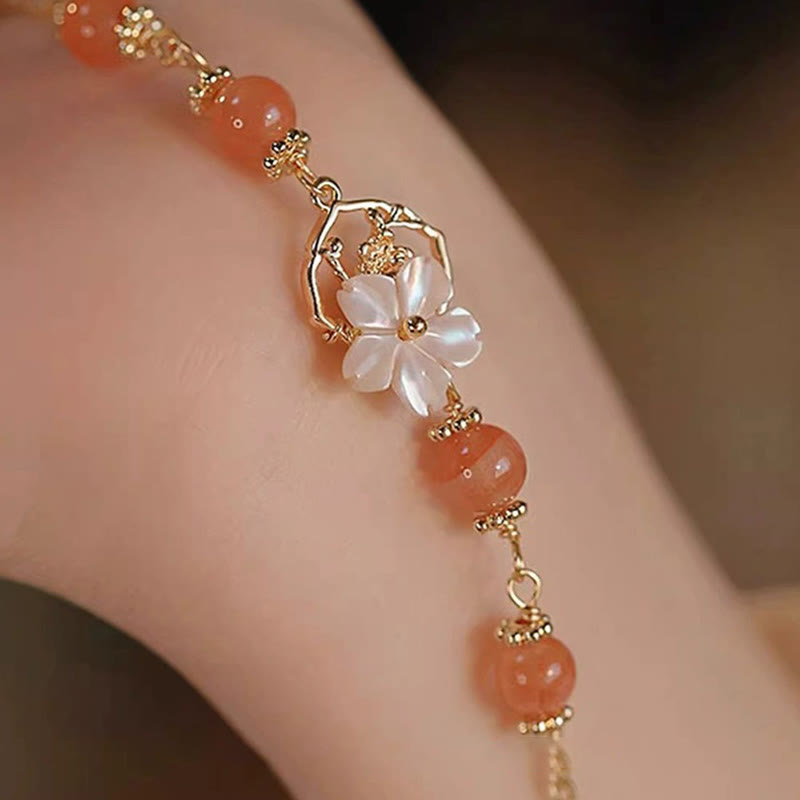 Red Agate Tridacna Confidence Bracelet for Calm Strength