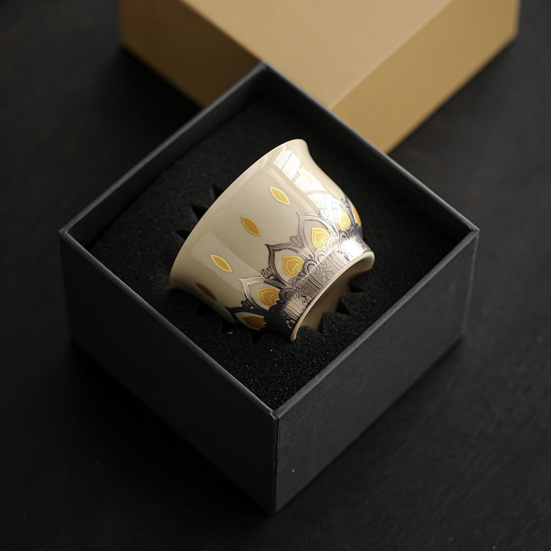 Chinesische Teetasse aus Keramik, 100 ml, Dunhuang, Tausend Buddhas