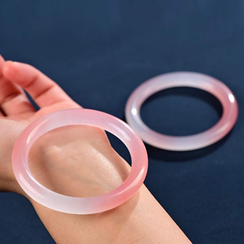 Pink Crystal Love Warmth Bracelet | Rose Quartz Bangle 56-58mm