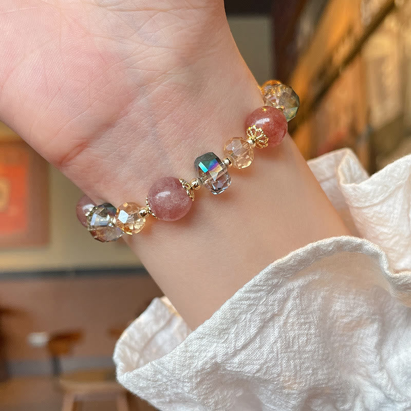 Strawberry Quartz Positive Bracelet for Love & Healing